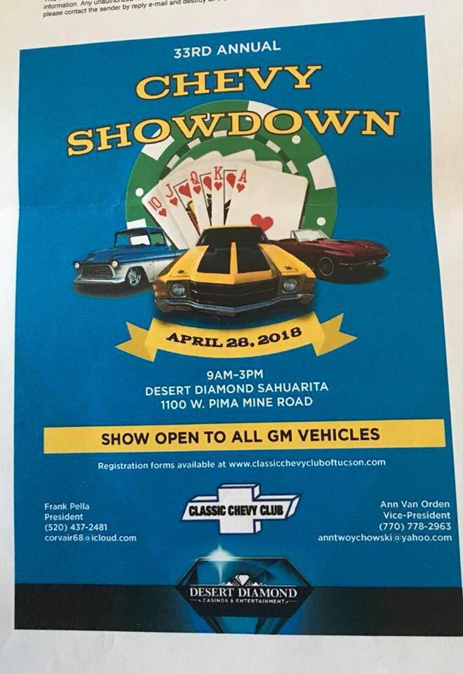 NEXT EVENT: CHEVY SHOWDOWN TUCSON