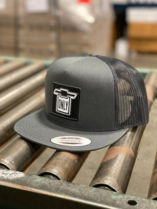 1964 Badge Classic Patch Snapback Trucker Flat Bill Hat; W/Mesh Available in Black and Gray